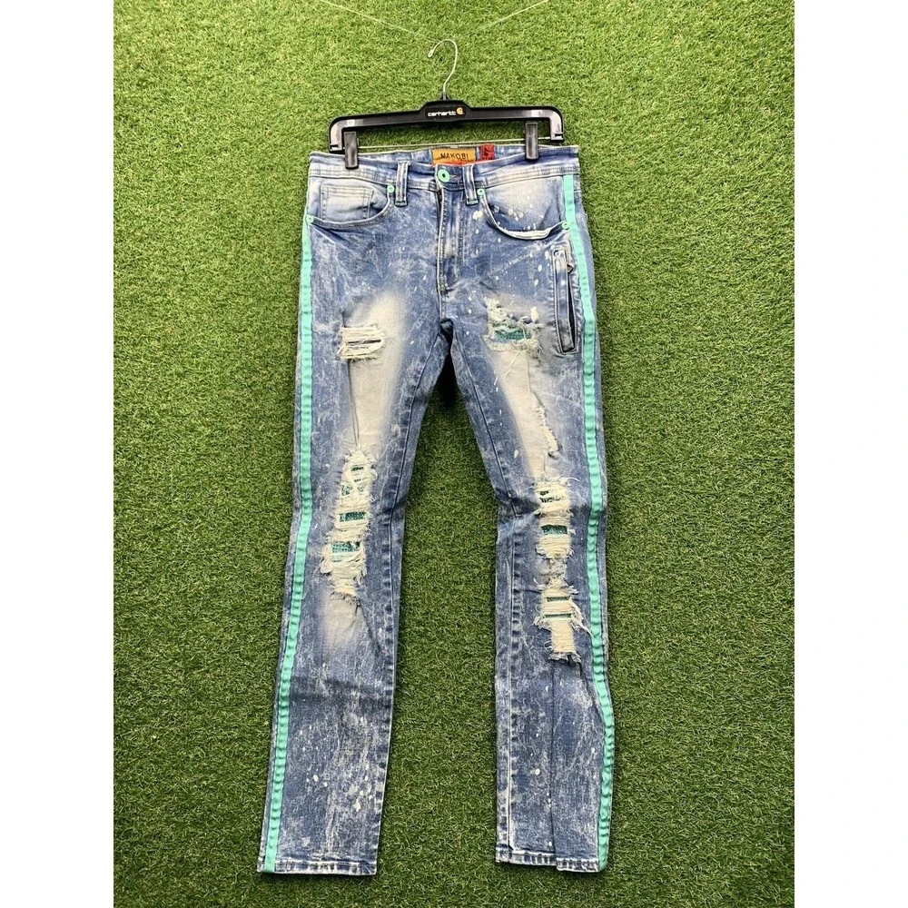 M1967 MAKOBI Jeans Mens 30x32 Noah Distressed y2k Grunge Punk Skater 2000s